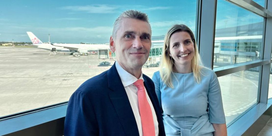 Pavel Diviš and Alice Rezková Attending the Official Opening of the Direct Flight Between Taipei and Prague 
